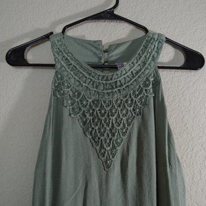 Francesca's Pale Green High Neck Casual Dress